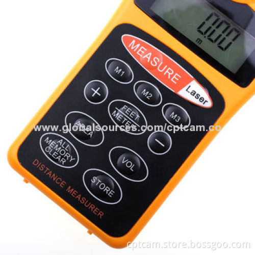 Ultrasonic Distance Meter/Range Finder with Laser Point, 0.5-18m CP-3007, Meter Function Button